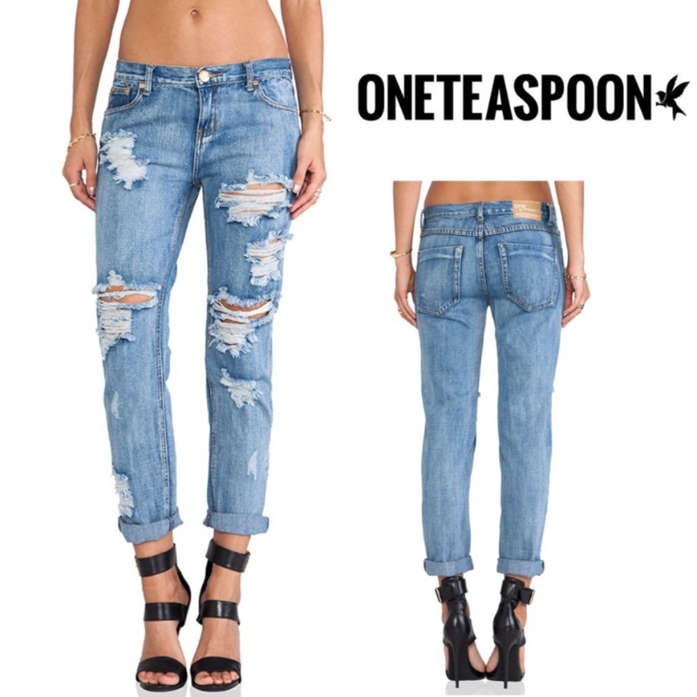 One Teaspoon Awesome Baggies in Cobain Blue Jean